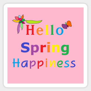 Hello Spring Happiness Time Sticker